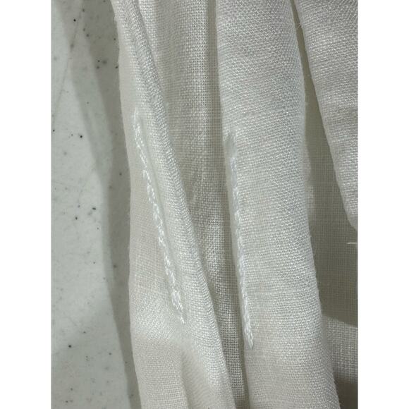 La Redoute Linen Popover Shirt Dress Size 10 White Roll Tab 3/4 Sleeve No Belt - Picture 8 of 8